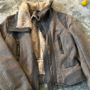 Members Only Brown Jacket with Fur Lining